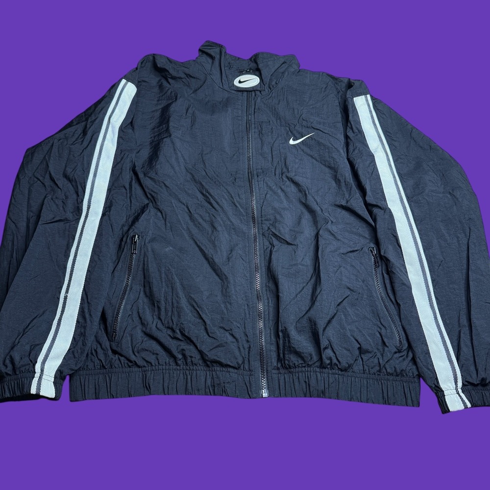 VTG Nike Zip Jacket Mens Large Swoosh Windbreaker Collared Athletic 90s